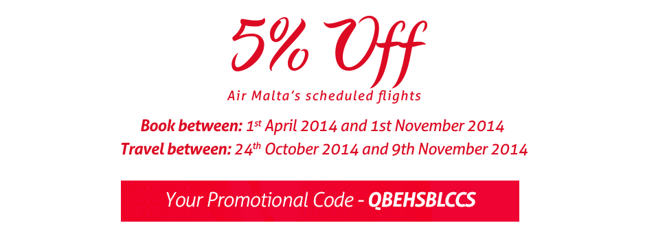 Air Malta promotional code